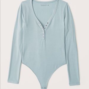 abercrombie and fitch blue bodysuit